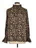 H&M Animal Print Brown Long Sleeve Blouse Size L - photo 1