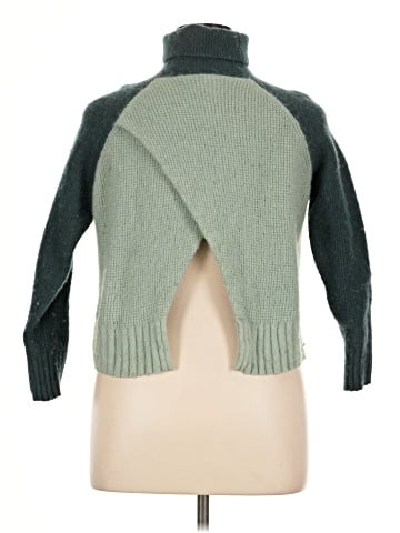Madewell Colorblock Eastbrook Turtleneck Cross-Back Sweater in Cotton-Merino Yarn (view 2)