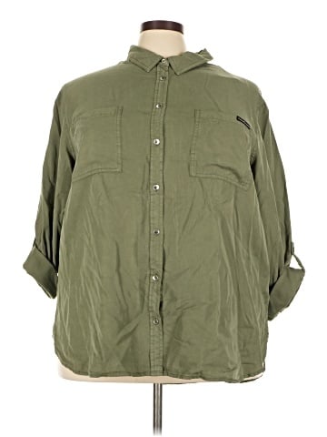 CALVIN KLEIN JEANS 3/4 Sleeve Button-Down Shirt (view 1)