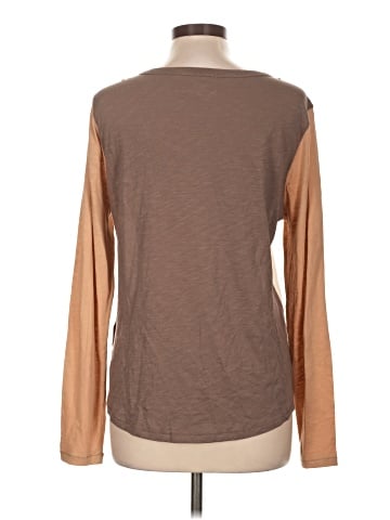 Madewell Whisper Cotton Rib-Crewneck Long-Sleeve Tee in Colorblock (view 2)