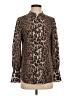 Joie 100% Silk Animal Print Brown Long Sleeve Silk Top Size XS - photo 1