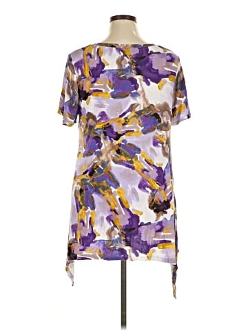 LOGO by Lori Goldstein Short Sleeve Blouse (view 2)