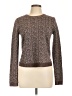 Theory 100% Wool Chevron-herringbone Brown Wool Pullover Sweater Size L - photo 1