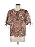 1.State Brown Short Sleeve Blouse Size M - photo 1