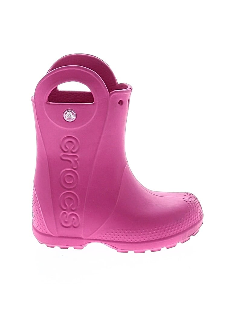 Pre-owned Crocs Kids' Rain Boots In Pink