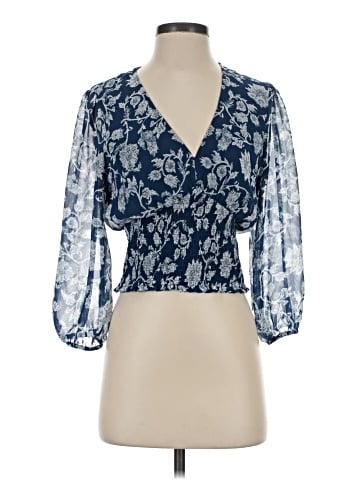Aqua 3/4 Sleeve Blouse (view 1)