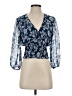 Aqua 100% Polyester Blue 3/4 Sleeve Blouse Size S - photo 1