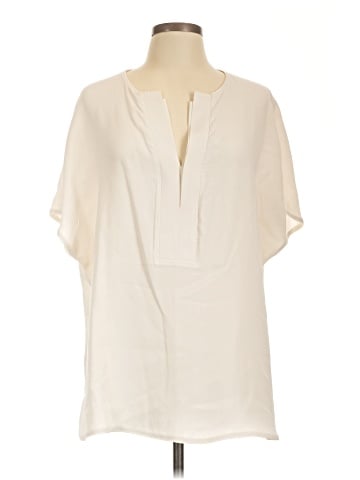 Lafayette 148 New York Short Sleeve Silk Top (view 1)