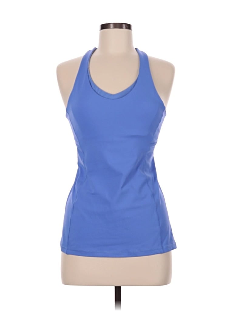 Pre-owned Lululemon Athletica Tank Top Blue Halter Neckline Tops