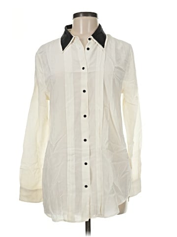 Equipment Long Sleeve Silk Top (view 1)
