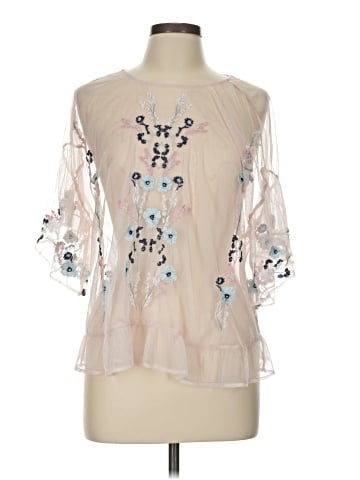 Kaari Blue 3/4 Sleeve Blouse (view 1)