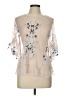 Kaari Blue Ivory 3/4 Sleeve Blouse Size L - photo 1