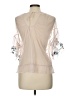 Kaari Blue Ivory 3/4 Sleeve Blouse Size L - photo 2