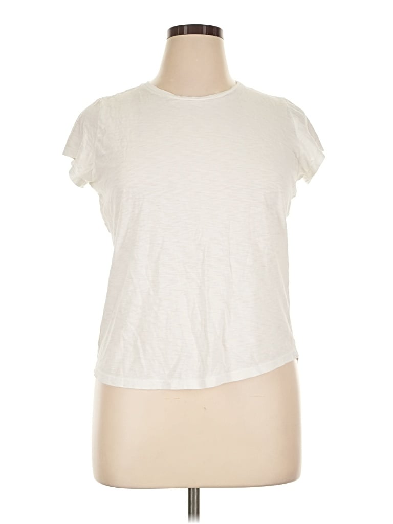 Pre-owned Spanx Short Sleeve T-shirt In Ivory