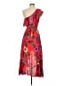 Mi ami 100% Polyester Tropical Red Cocktail Dress Size S - photo 2