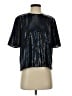 Diane von Furstenberg 100% Polyester Metallic Black Short Sleeve Blouse Size 4 - photo 1