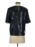 Diane von Furstenberg 100% Polyester Metallic Black Short Sleeve Blouse Size 4 - photo 2