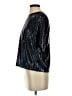 Diane von Furstenberg 100% Polyester Metallic Black Short Sleeve Blouse Size 4 - photo 5
