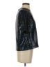 Diane von Furstenberg 100% Polyester Metallic Black Short Sleeve Blouse Size 4 - photo 4
