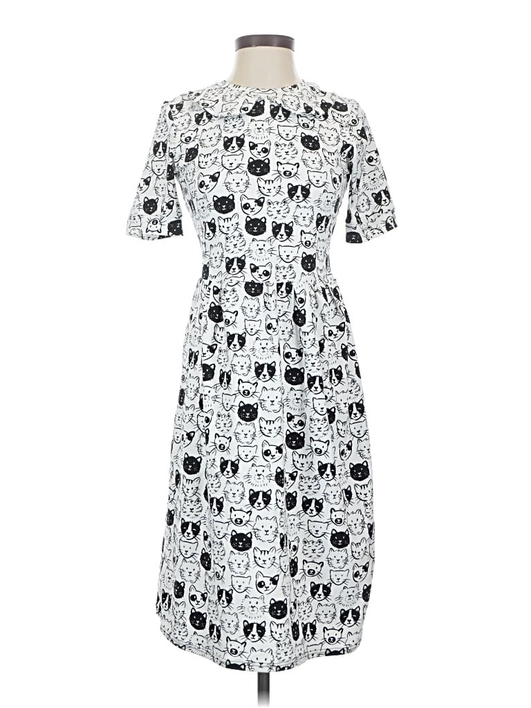 Pre-owned Assorted Brands Casual Dress In White