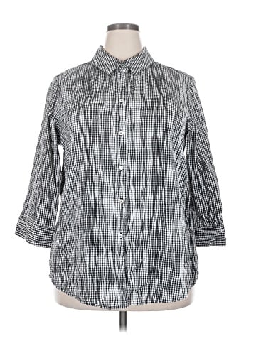 Foxcroft 3/4 Sleeve Button-Down Shirt (view 1)