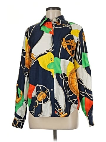 Lauren by Ralph Lauren Long Sleeve Silk Top (view 1)