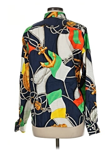 Lauren by Ralph Lauren Long Sleeve Silk Top (view 2)