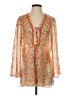Hale Bob Orange 3/4 Sleeve Blouse Size S - photo 1