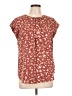 Fun2Fun Floral Red Burgundy Short Sleeve Henley Size L - photo 1