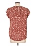 Fun2Fun Floral Red Burgundy Short Sleeve Henley Size L - photo 2