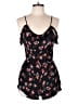 Ambiance 100% Rayon Floral Black Romper Size L - photo 1