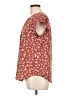 Fun2Fun Floral Red Burgundy Short Sleeve Henley Size L - photo 5