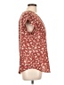 Fun2Fun Floral Red Burgundy Short Sleeve Henley Size L - photo 4