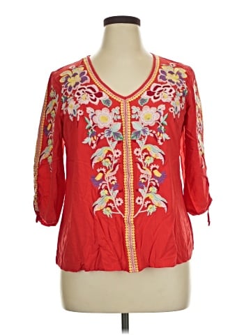 Solitaire 3/4 Sleeve Blouse (view 1)
