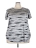 Apt. 9 Stripes Silver Short Sleeve T-Shirt Size XXL - photo 1