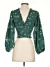 Abercrombie & Fitch 100% Polyester Green 3/4 Sleeve Blouse Size XS - photo 2