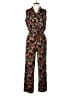 Kathie Lee 100% Rayon Floral Black Jumpsuit Size L - photo 1