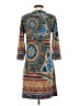 Isle Apparel Print Blue Casual Dress Size S - photo 2
