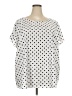 Lane Bryant 100% Polyester Polka Dots White Short Sleeve Blouse Size 26 - photo 1