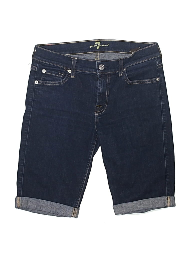 Pre-owned 7 For All Mankind Denim Shorts In Blue