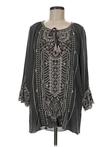 Johnny Was 3/4 Sleeve Silk Top (view 1)