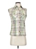 Natural Reflections Plaid Green Sleeveless Button-Down Shirt Size S - photo 1