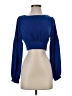 by the way. Blue Long Sleeve Blouse Size S - photo 1