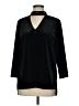 Lord & Taylor Black 3/4 Sleeve Top Size L - photo 1