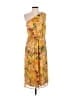 Collective Concepts 100% Polyester Tropical Yellow Cocktail Dress Size M - photo 1