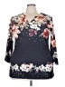 Unbranded 100% Polyester Black 3/4 Sleeve Blouse Size 2XL - photo 1