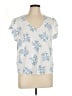 Dictionary 100% Polyester White Short Sleeve Blouse Size L - photo 1