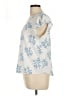 Dictionary 100% Polyester White Short Sleeve Blouse Size L - photo 5