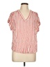 Gap 100% Viscose Stripes Pink Short Sleeve Blouse Size L - photo 1