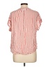 Gap 100% Viscose Stripes Pink Short Sleeve Blouse Size L - photo 2